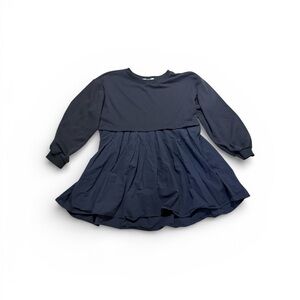 Krush Dark Blue Sweatshirt Pleated Dress Size L